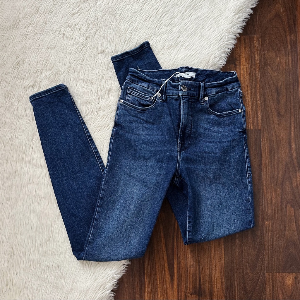 New Good American Good Legs Ripped Ankle Skinny Jeans In Blue784